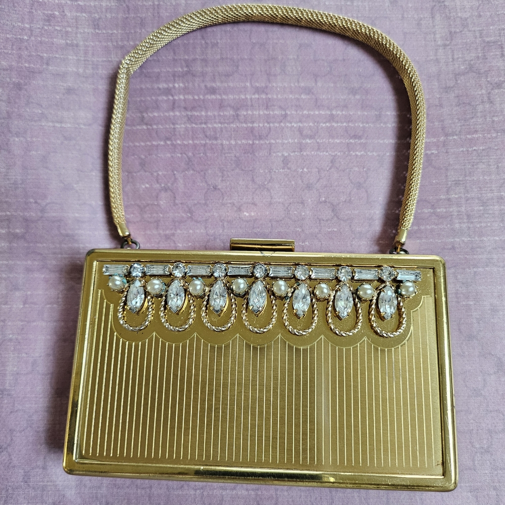 EUC Vintage Elgin American Small Brass Purse